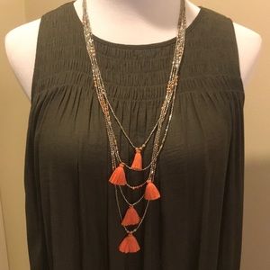 Anthro beaded and tassels necklace.